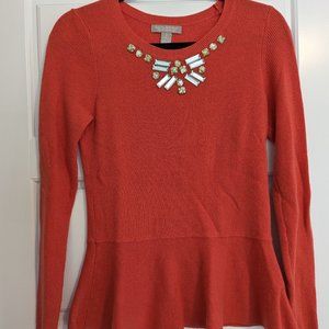 Blood Orange Italian Wool Sweater, Size Small
